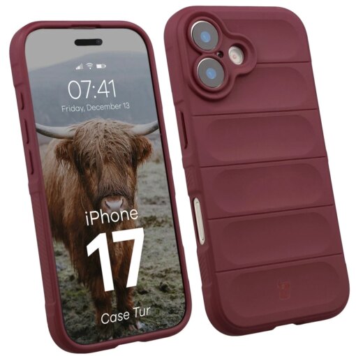 iPhone 17 umbris Bizon Case Tur silikoonist burgundy