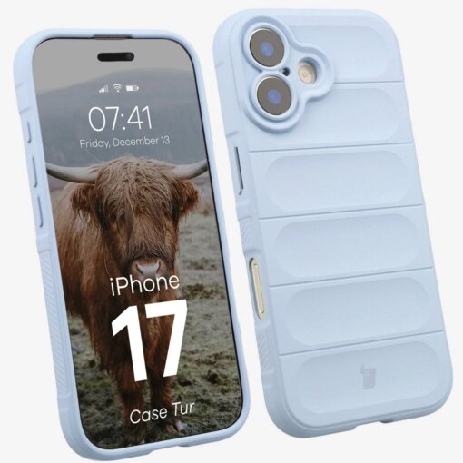 iPhone 17 umbris Bizon Case Tur silikoonist helesinine