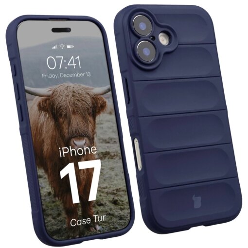 iPhone 17 umbris Bizon Case Tur silikoonist tumesinine