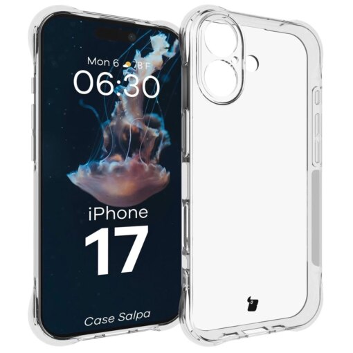 iPhone 17 umbris Bizon Salpa silikoonist tugevdatud nurkadega labipaistev
