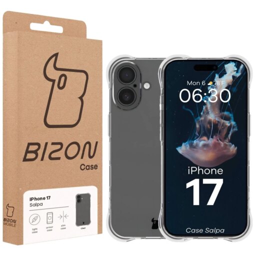 iPhone 17 umbris Bizon Salpa silikoonist tugevdatud nurkadega labipaistev 6