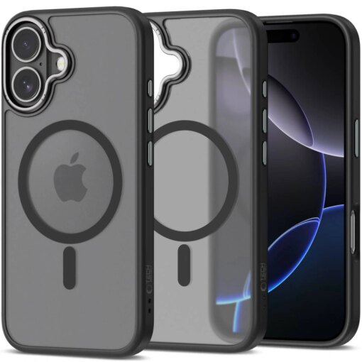 iPhone 17 umbris MagEdge MagSafe plastikust taguse ja silikoonist servadega matt must