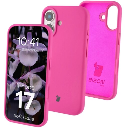 iPhone 17 umbris silikoonist Bizon Soft Case fuksia