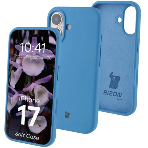 iPhone 17 umbris silikoonist Bizon Soft Case sinine