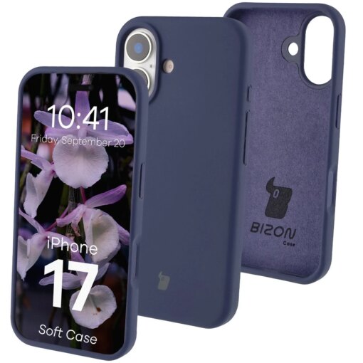 iPhone 17 umbris silikoonist Bizon Soft Case tumesinine