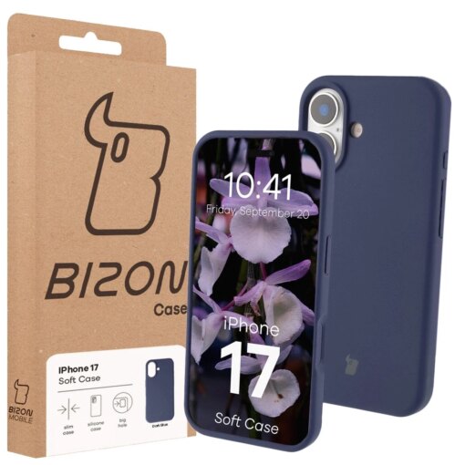 iPhone 17 umbris silikoonist Bizon Soft Case tumesinine 6