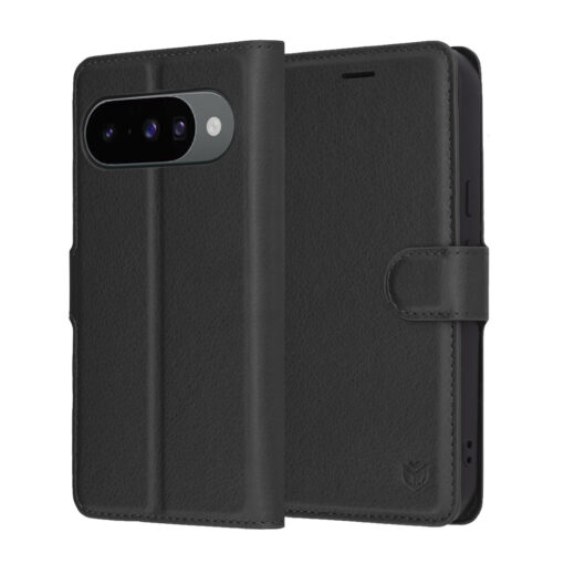 Pixel 10 10 PRO kaaned kunstnahast Leather Folio must 1