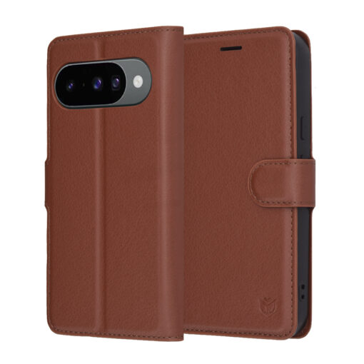 Pixel 10 10 PRO kaaned kunstnahast Leather Folio pruun 6