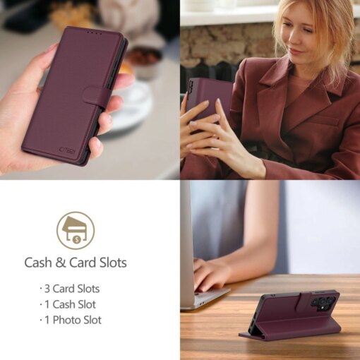 Samsung A17 A26 kaaned kunstnahast Wallet mulberry 3