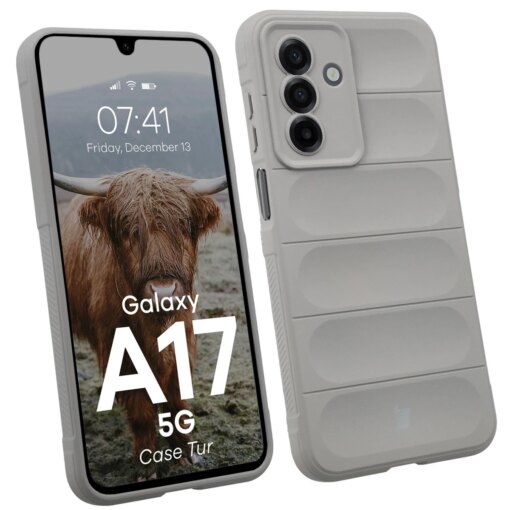 Samsung A17 umbris Tur armored silikoonist light gray