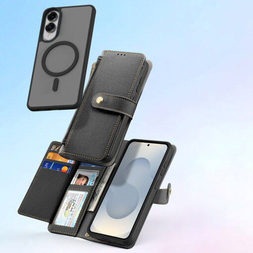 Samsung S25 EDGE kaaned 2in1 nahast Dux Ducis Lawa must 2