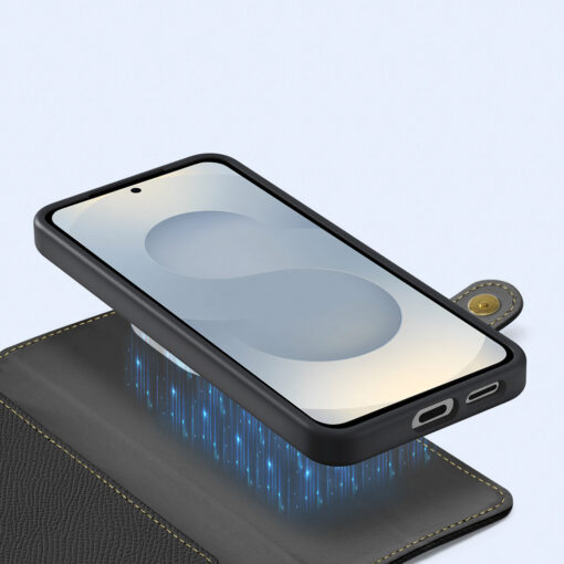 Samsung S25 EDGE kaaned 2in1 nahast Dux Ducis Lawa must 4