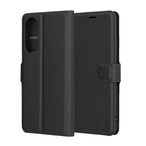 Samsung S25 EDGE kaaned kunstnahast Leather Folio must 1