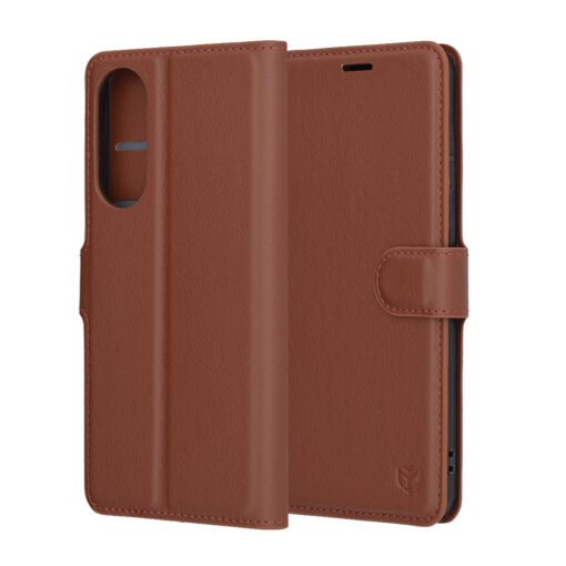 Samsung S25 EDGE kaaned kunstnahast Leather Folio pruun 2