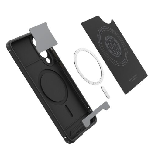 Samsung S25 EDGE umbris Spigen Core Armor MagSafe plastikust taguse ja silikoonist raamiga must 7