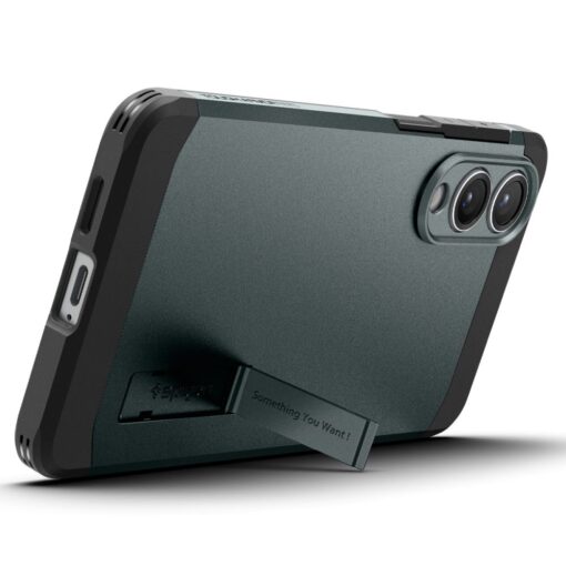 Samsung S25 EDGE umbris Spigen Tough Armor MagSafe plastikust taguse ja silikoonist raamiga abyss green 8