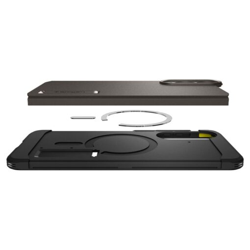 Samsung S25 EDGE umbris Spigen Tough Armor MagSafe plastikust taguse ja silikoonist raamiga gunmetal 7