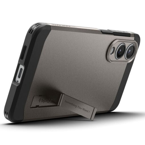 Samsung S25 EDGE umbris Spigen Tough Armor MagSafe plastikust taguse ja silikoonist raamiga gunmetal 8