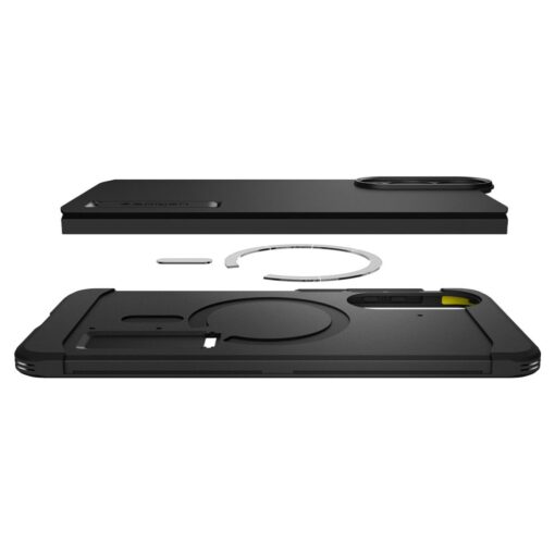 Samsung S25 EDGE umbris Spigen Tough Armor MagSafe plastikust taguse ja silikoonist raamiga must 7