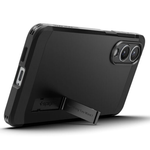 Samsung S25 EDGE umbris Spigen Tough Armor MagSafe plastikust taguse ja silikoonist raamiga must 8