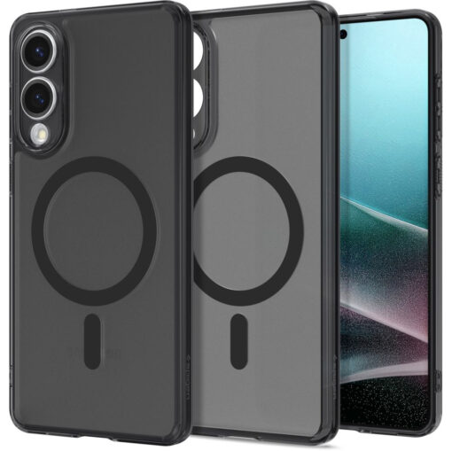 Samsung S25 EDGE umbris Spigen Ultra Hybrid MagSafe silikoonist servade ja plastikust tagusega Frost Black