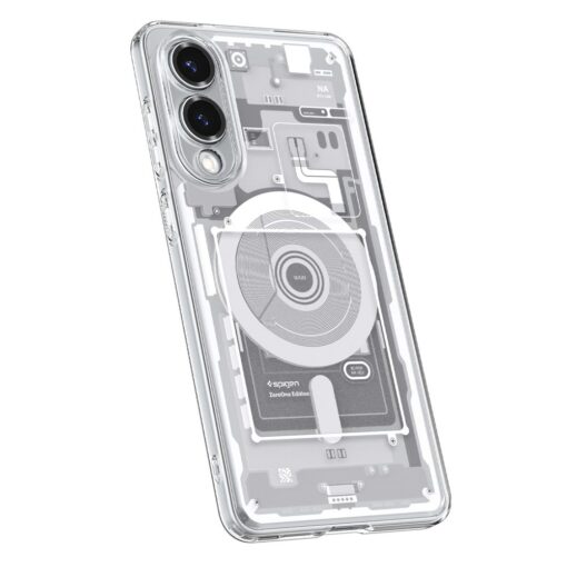 Samsung S25 EDGE umbris Spigen Ultra Hybrid Zero One MagSafe silikoonist servade ja plastikust tagusega valge 6