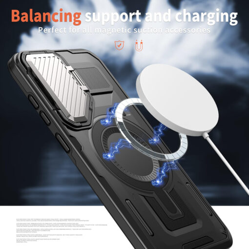 Samsung S25 EDGE umbris plastikust ja silikoonist CamVault MagSafe must 5