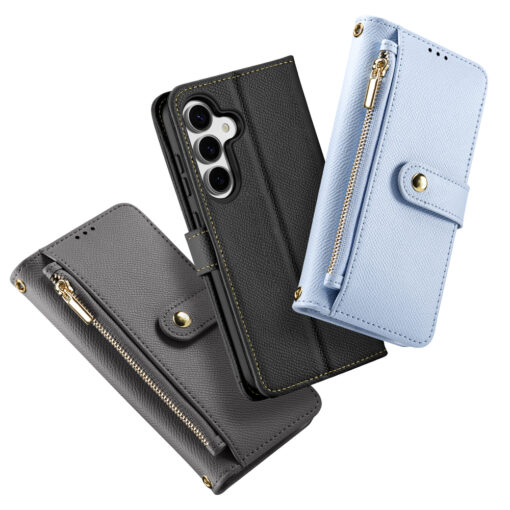 Samsung S25 PLUS kaaned 2in1 nahast Dux Ducis Lawa sinine 10