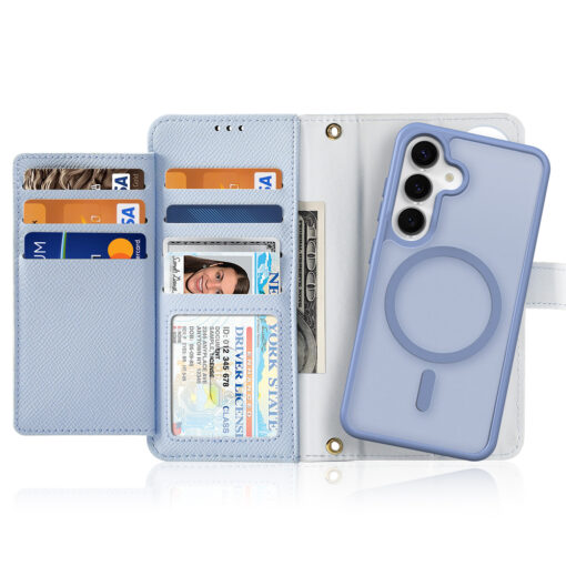 Samsung S25 PLUS kaaned 2in1 nahast Dux Ducis Lawa sinine 11