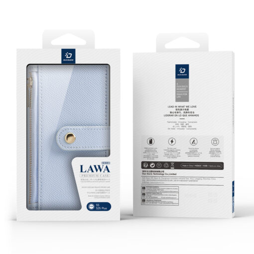 Samsung S25 PLUS kaaned 2in1 nahast Dux Ducis Lawa sinine 12