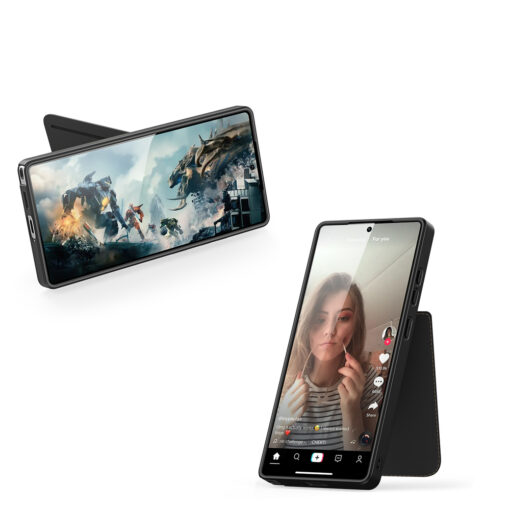 Samsung S25 ULTRA kaaned 2in1 nahast Dux Ducis Lawa must 5 1