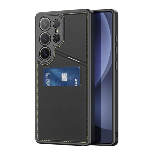 Samsung S25 ULTRA kaaned 2in1 nahast Dux Ducis Lawa must 6 1