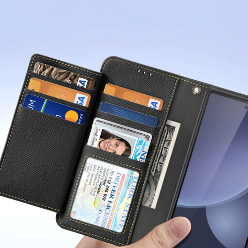 Samsung S25 ULTRA kaaned 2in1 nahast Dux Ducis Lawa must 6