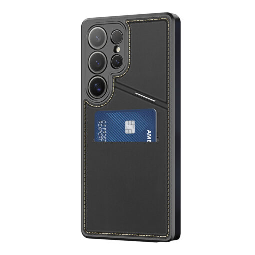 Samsung S25 ULTRA kaaned 2in1 nahast Dux Ducis Lawa must 9 1