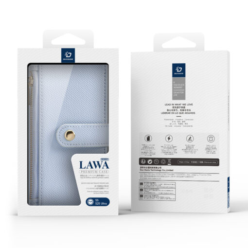 Samsung S25 ULTRA kaaned 2in1 nahast Dux Ducis Lawa sinine 1