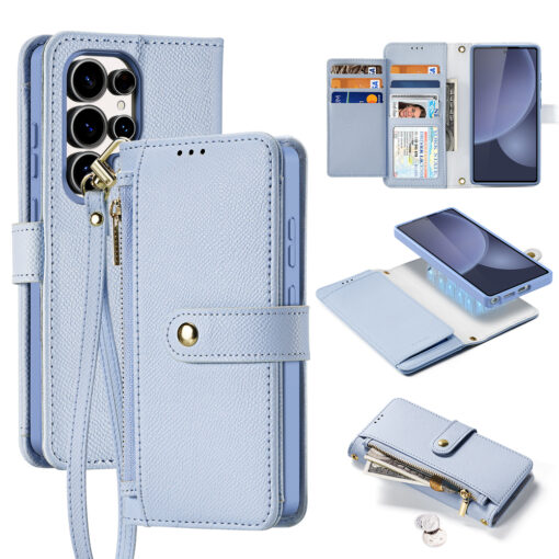 Samsung S25 ULTRA kaaned 2in1 nahast Dux Ducis Lawa sinine