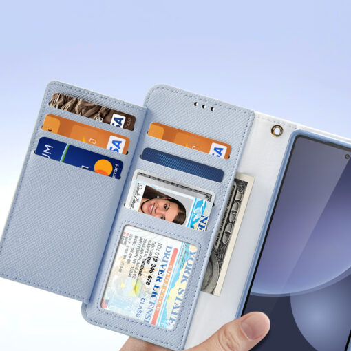 Samsung S25 ULTRA kaaned 2in1 nahast Dux Ducis Lawa sinine 6