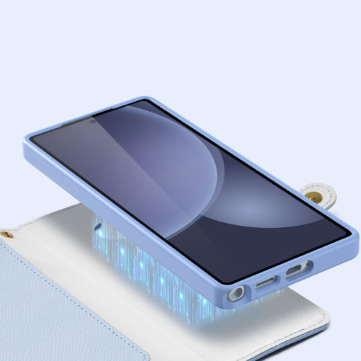Samsung S25 ULTRA kaaned 2in1 nahast Dux Ducis Lawa sinine 8