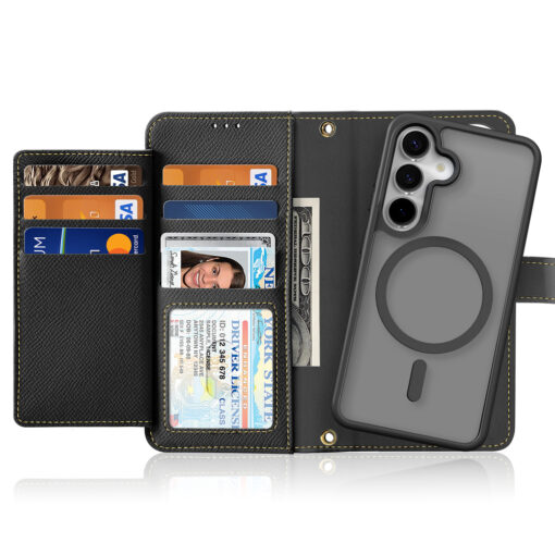 Samsung S25 kaaned 2in1 nahast Dux Ducis Lawa must 10