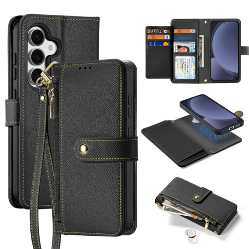 Samsung S25 kaaned 2in1 nahast Dux Ducis Lawa must 2