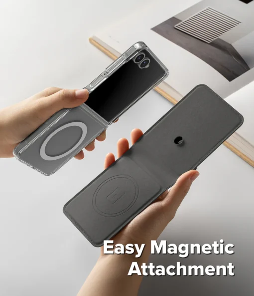 Samsung Z Flip 7 nahast kaaned Ringke Folio Grip Wallet MagSafe must 8