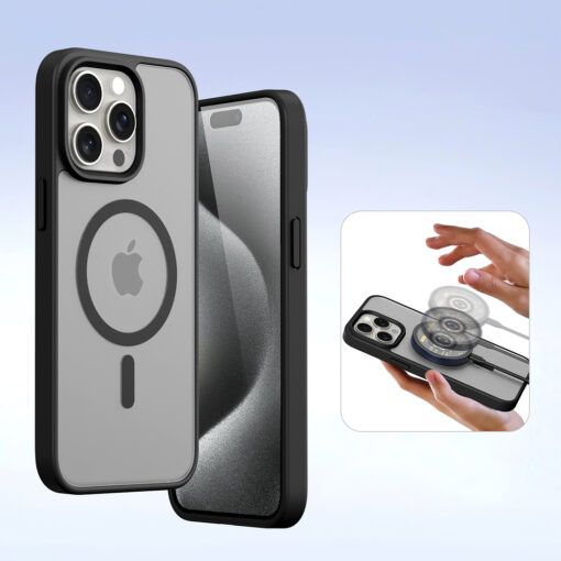 iPhone 15 PRO MAX kaaned 2in1 nahast Dux Ducis Lawa must 4