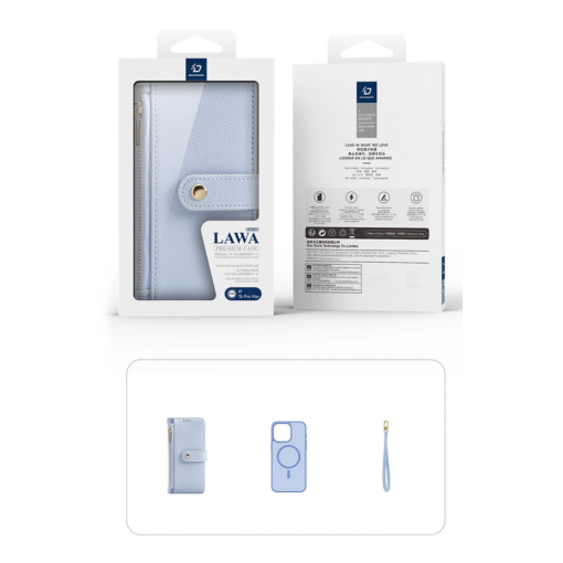 iPhone 15 PRO MAX kaaned 2in1 nahast Dux Ducis Lawa sinine 3