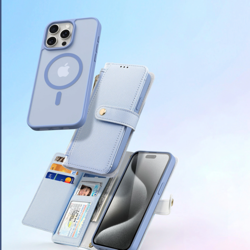 iPhone 15 PRO MAX kaaned 2in1 nahast Dux Ducis Lawa sinine 4