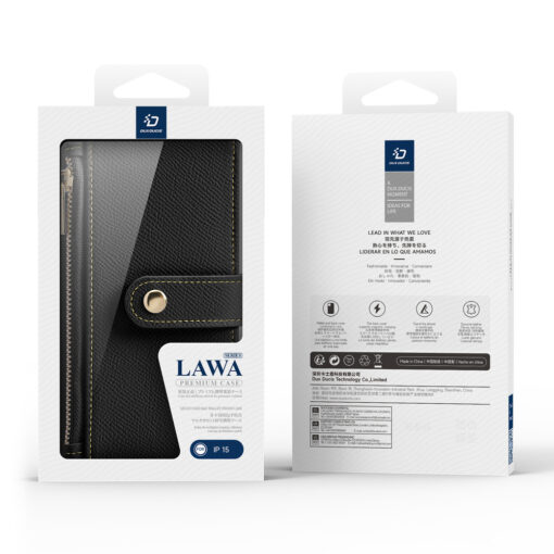 iPhone 15 kaaned 2in1 nahast Dux Ducis Lawa must 11
