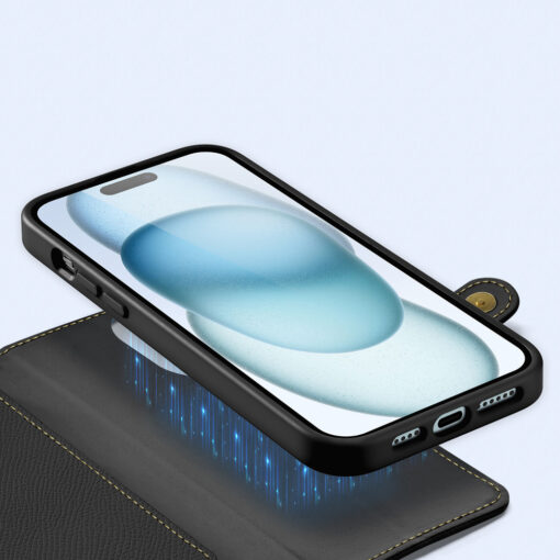 iPhone 15 kaaned 2in1 nahast Dux Ducis Lawa must 4