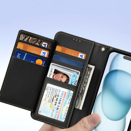 iPhone 15 kaaned 2in1 nahast Dux Ducis Lawa must 6