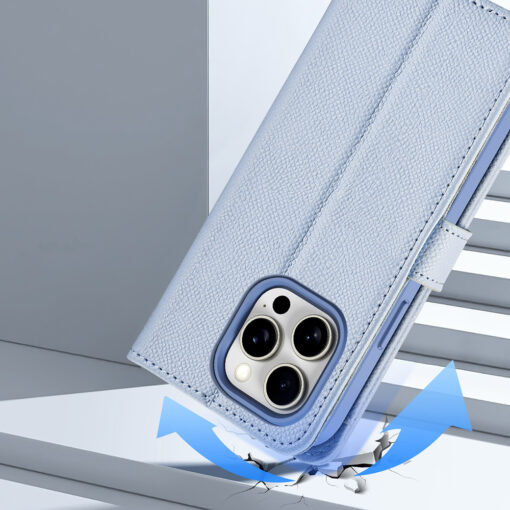 iPhone 15 kaaned 2in1 nahast Dux Ducis Lawa sinine 10