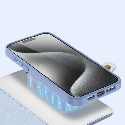 iPhone 15 kaaned 2in1 nahast Dux Ducis Lawa sinine 5