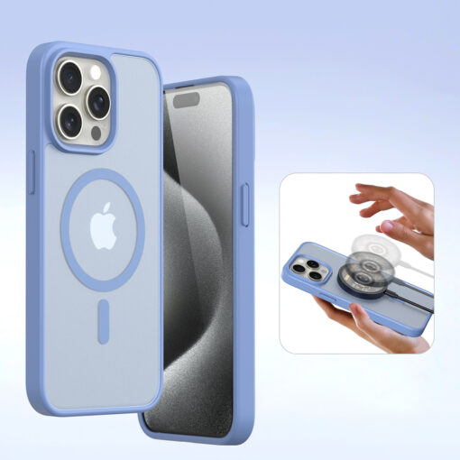 iPhone 15 kaaned 2in1 nahast Dux Ducis Lawa sinine 6
